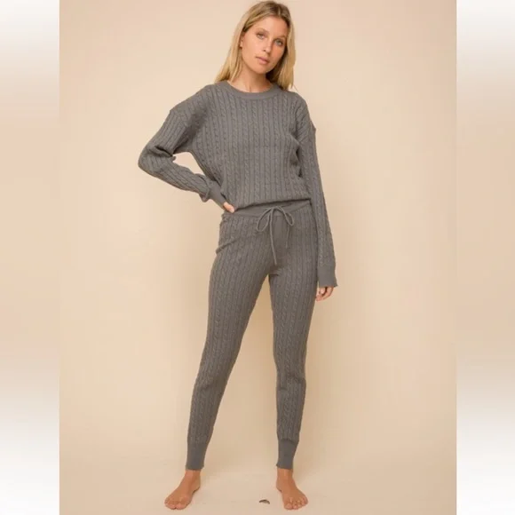 🆕Sweater Knit Pant Leggings Only Charcoal Gray S, M & L Available - Picture 2 of 4